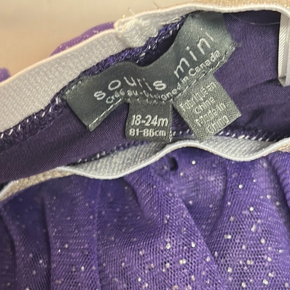Souris Mini Purple Sparkly Tutu with Leggings - Picture 2 of 6